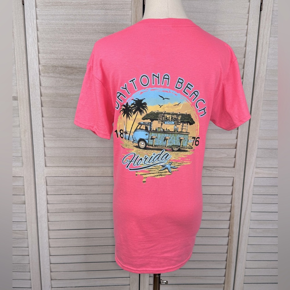 Delta Pro Weight Daytona Beach Florida T-Shirt Neon Pink-Small